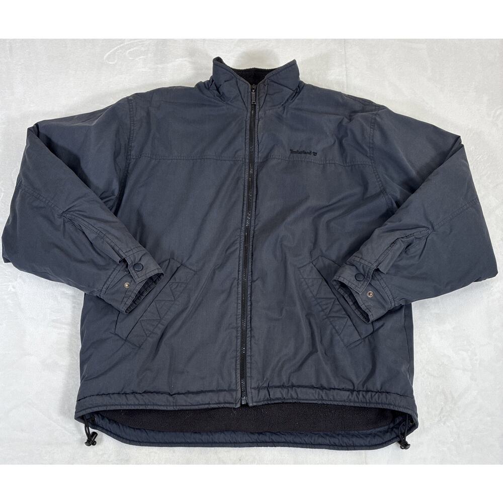 Vintage Timberland Weathergear Jacket Black Fleece Lined Size Large Gorpcore